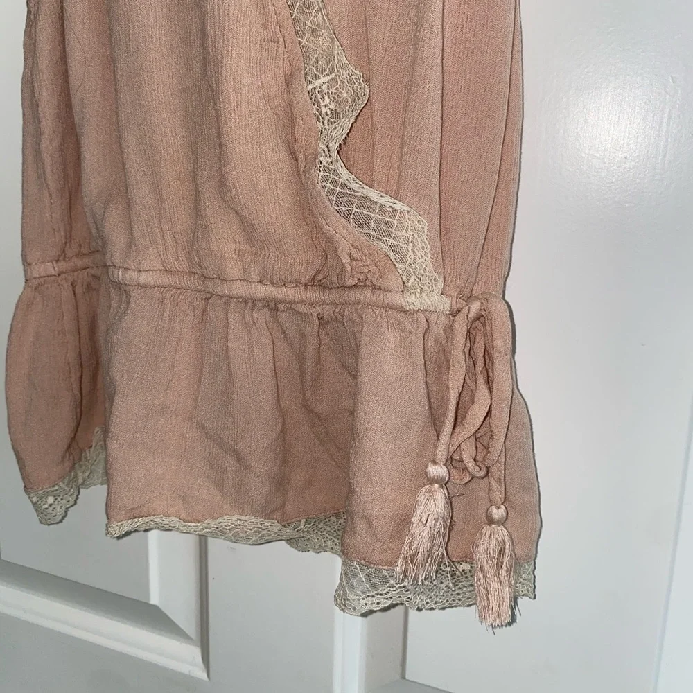 Dusty Rose Pink Lace Trim Tank Top - Picture 2 of 5